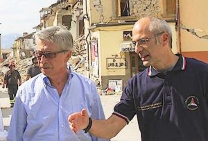 Il commissario Errani e il capo della Protexzione Civile Curcio